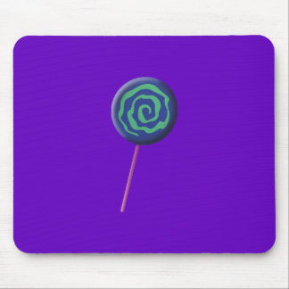 Twirled blue lollipop with lime mouse pad