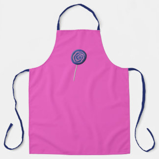 Twirled blue lollipop with pink apron