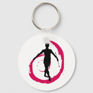 TWIRLER SWIRL PINK/BLACK KEYCHAIN