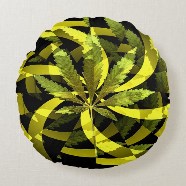 Twirlin' leaves...... round pillow (Front)