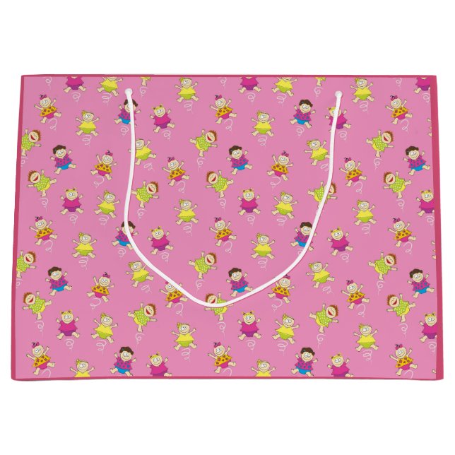 Twirling Baby Girls Large Gift Bag (Front)
