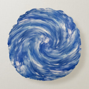 Twirling clouds...... round pillow