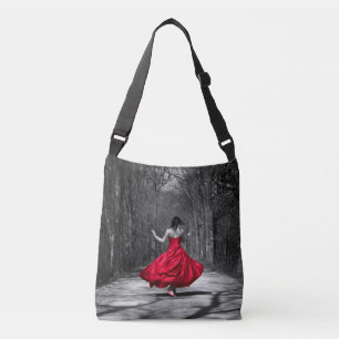 Twirling in the Woods Lady in Red Colour Crossbody Bag