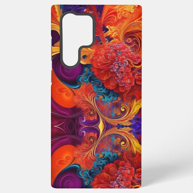 Twirling of Fiery Red Hydrangea Persimmon Samsung Galaxy S22 Ultra Case (Back)