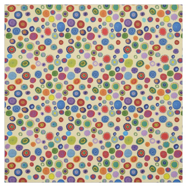 Twirly Party Dots Multicolor Fabric (Swatch)