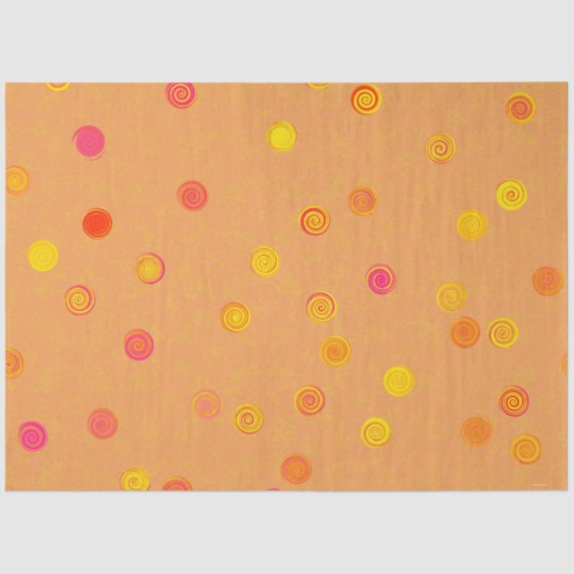 Twirly Polka Dot Orange Tissue Paper (Front)