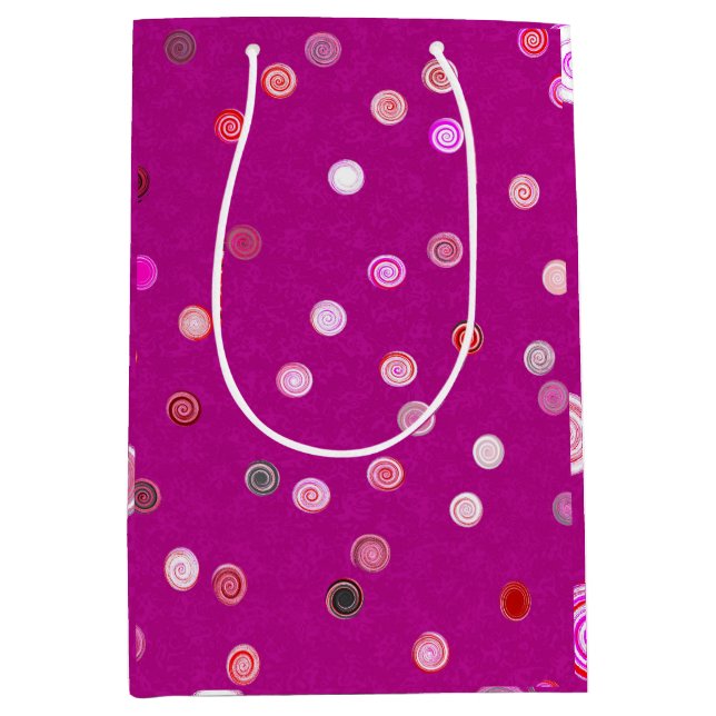 Twirly Polka Dot Pink Gift Bag (Front)