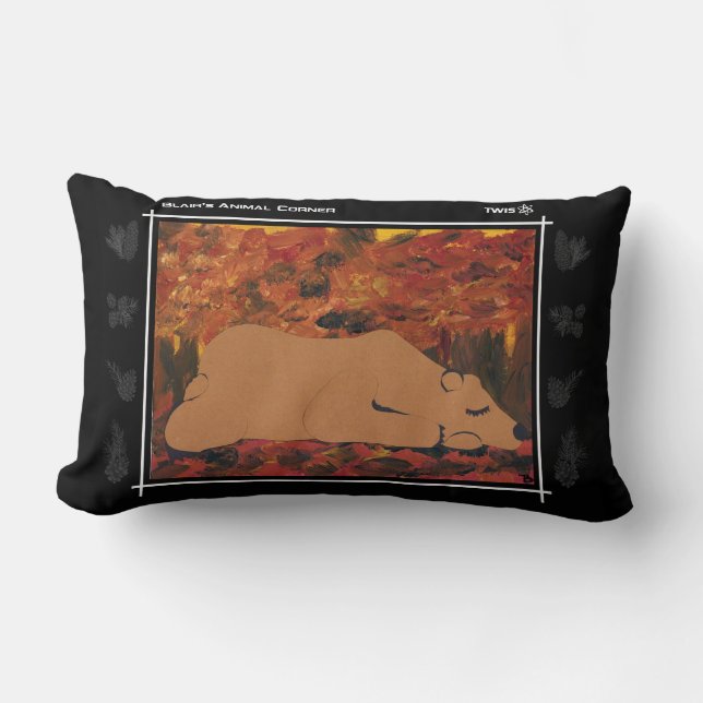 TWIS Lumbar Pillow: Blair's Animal Corner Grizzly Pillow (Front)