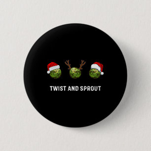 Twist And Sprout Christmas Dad Gift Brussel Sprout 2 Inch Round Button