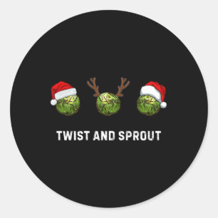 Twist And Sprout Christmas Dad Gift Brussel Sprout Classic Round Sticker