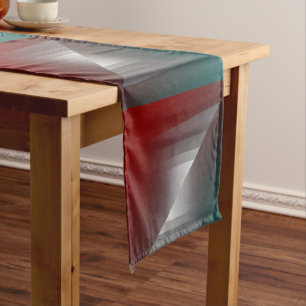 Twist of grey on teal burgundy long table runner