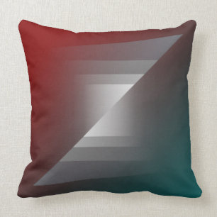 Twist of grey on teal burgundy throw pillow