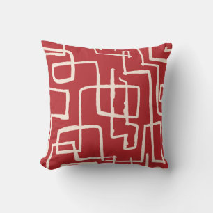 Twist & Turn Red White Throw Pillow