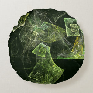 Twisted Balance Abstract Art Round Pillow