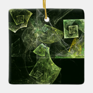 Twisted Balance Abstract Art Square Ornament