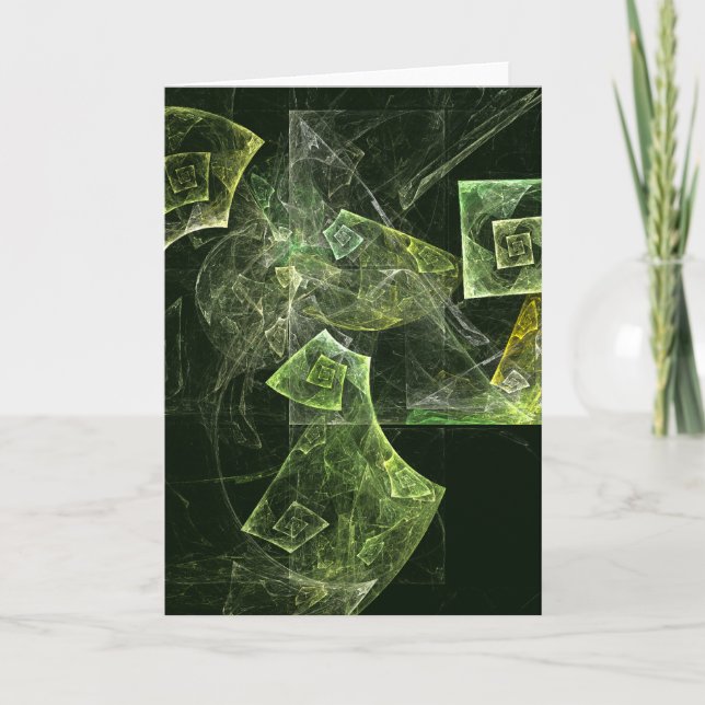 Twisted Balance Fractal Geometry Light Abstract Card (Front)