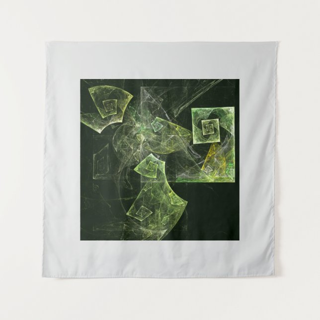 Twisted Balance Fractal Geometry Light Abstract Tapestry (Front)