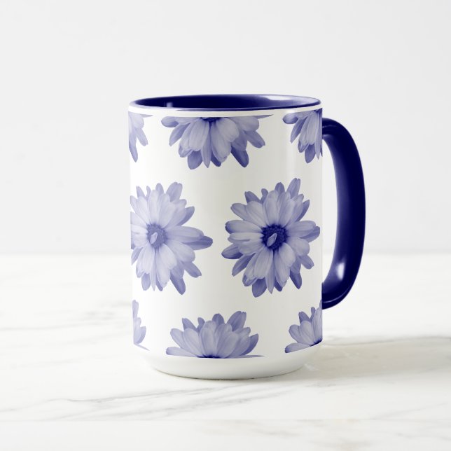 twisted blue petals mug (Front Right)