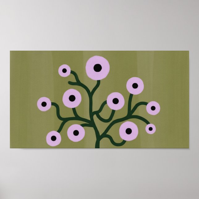 Twisted Branches Flowers Wall Art (Front)