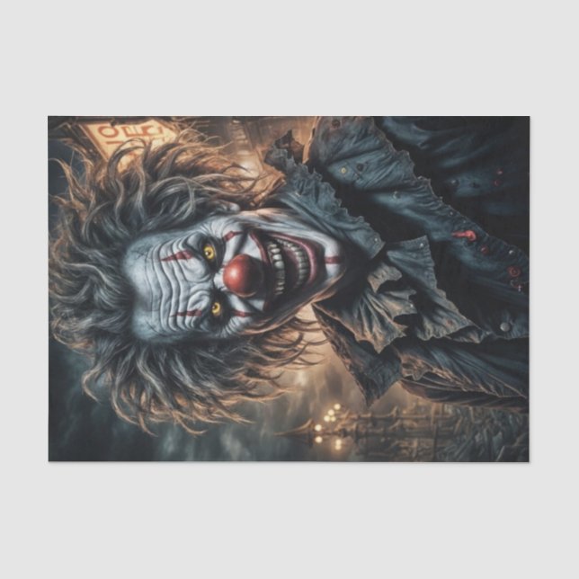 Twisted Carnival Clown | Dark Decoupage Paper  (Front)