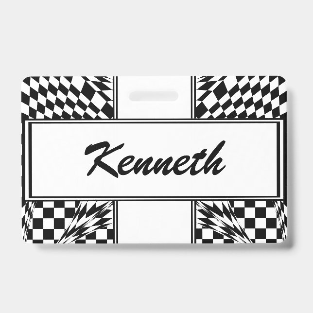 Twisted Checkers by Kenneth Yoncich Badge (Front)