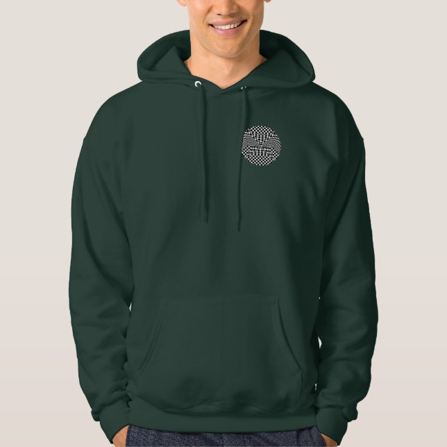 Twisted Checkers by Kenneth Yoncich Hoodie (Front)