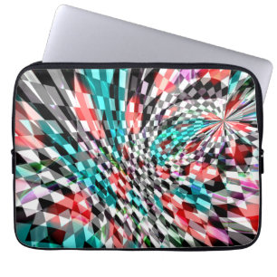 Twisted chess under red and blue colour, panorama  laptop sleeve