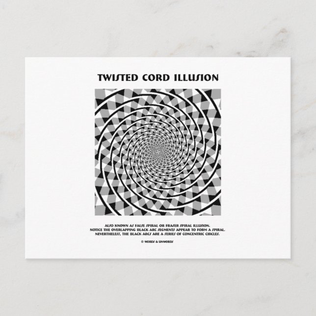 Twisted Cord Illusion (False Spiral) Postcard (Front)