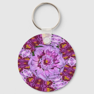 Twisted Dahlia Flower Keychain