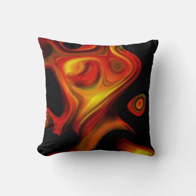 Twisted Flames Throw Pillow (Front)