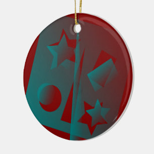 twisted geometry ceramic ornament
