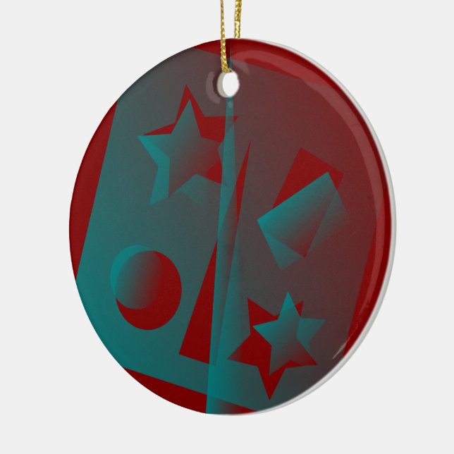 twisted geometry ceramic ornament (Left)