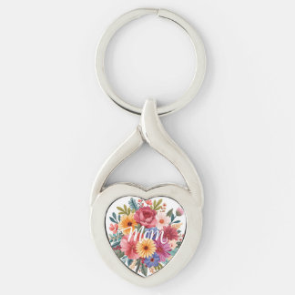Twisted heart mom keychain