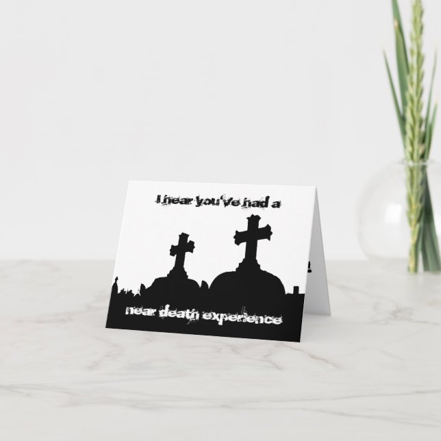 Twisted humour cemetery silhouette birthday card (Front)