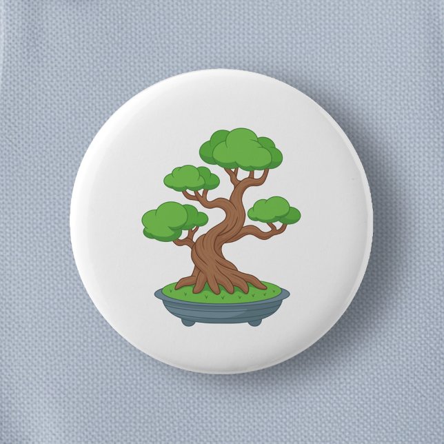 Twisted Japanese Bonsai Tree 2 Inch Round Button (Creator Uploaded)