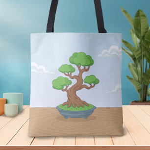 Twisted Japanese Bonsai Tree on Table Tote Bag