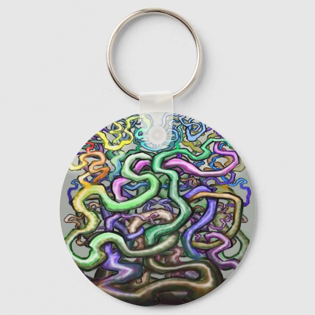Twisted Rainbow Vines Keychain (Front)