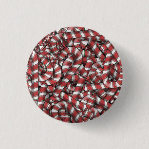 Twisted Red Striped Abstract Candy Canes 1 Inch Round Button