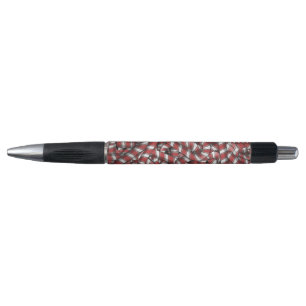 Twisted Red Striped Abstract Candy Canes Pen