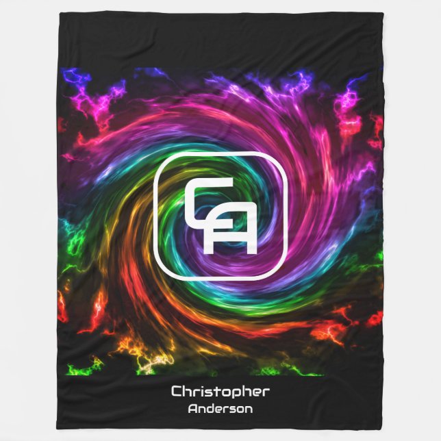 Twisted Smoke Multicolor Fleece Blanket (Front)