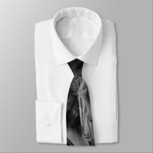 Twisted squares, black and grey 'brushstrokes' tie