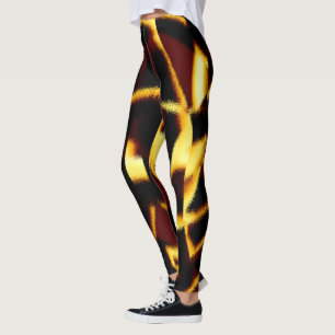 Twisted streaks burnt yellow looks velvety leggings