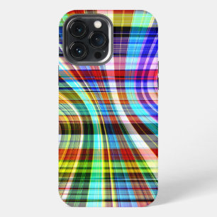 Twisted transparent coloured stripes crossing iPhone 13 pro max case