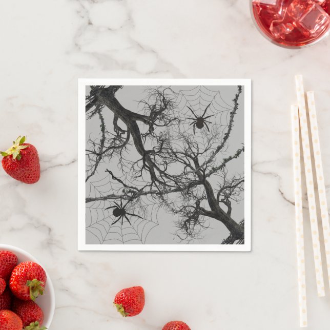 Twisted Vines and Spider Halloween  Napkin (Insitu)