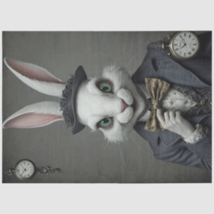 Twisted Wonderland – Creepy White Rabbit Decoupage Tissue Paper