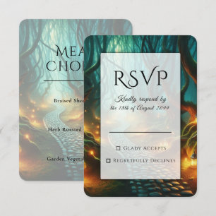 Twisted Woodland Lantern Path Wedding RSVP Card
