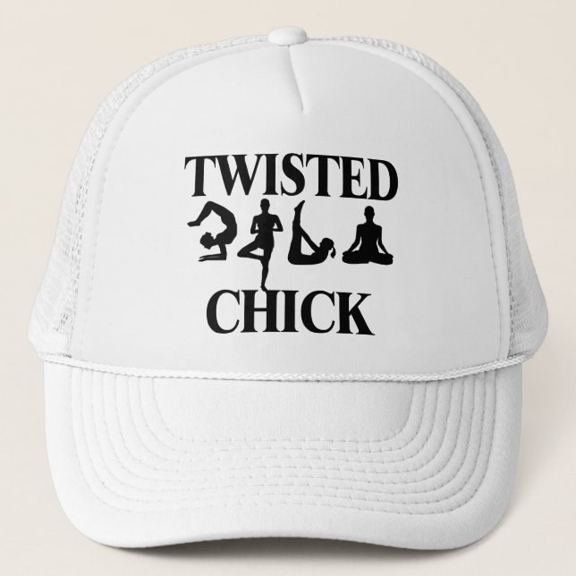 Twisted Yoga Chick Trucker Hat (Front)