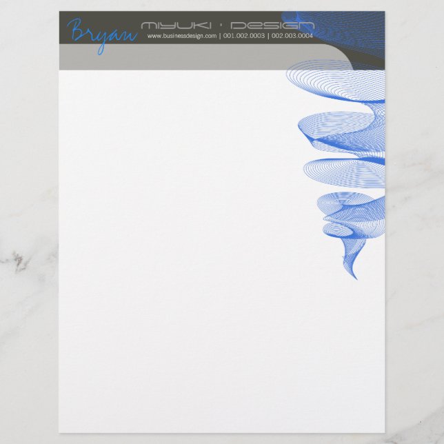 Twister Blue Modern Designer Template Letterhead (Front)