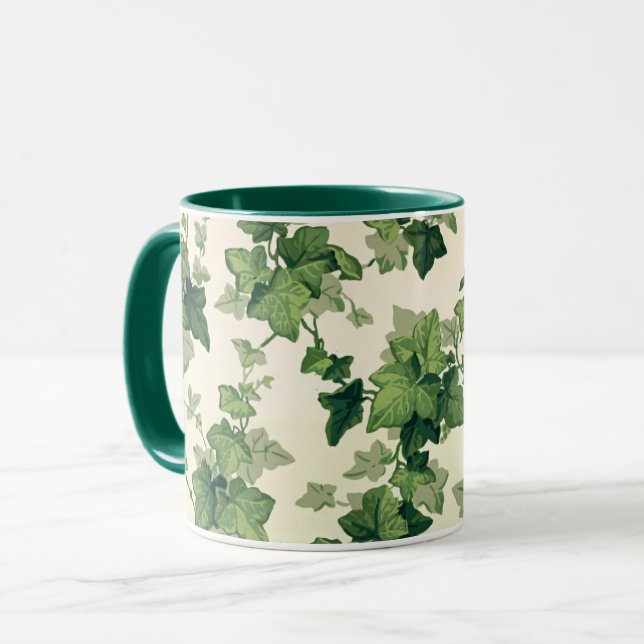 Twisting Ivy Leaves Pattern Mug (Front Left)