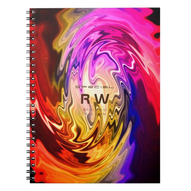 Twisting Liquid Multicolors Personalized Notebook (Front)